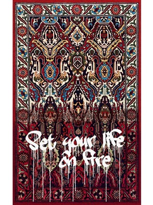 GülsenArt Hd Dijital Baskı Dikey Kanvas Tablo Set Your Life On Fire Yazılı 981 Oturma Odası Ofis Dekoru