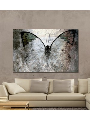 Kelebek Dekoratif Hd Dijital Baskı Yatay Kanvas Duvar Tablo Oturma Odası Ofis Dekoru