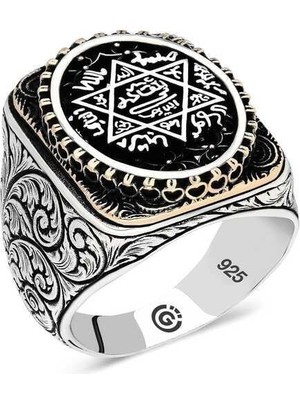 Gumush Hk Gümüş Erkek Yüzük Süleyman Mührü Oval |Gümüş Takı Hediyelik Ürünler