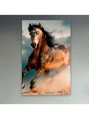 Yabani Aygır Hd Dijital Baskı Dikey Kanvas Tablo Duvar Dekoru Ofis Oturma Odası Dekoru