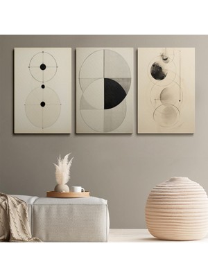 GülsenArt 3'lü Set Kanvas Duvar Tablosu Hd Dijital Baskı Dikey Canvas Tablo Boho Klasik Modern Eu 187