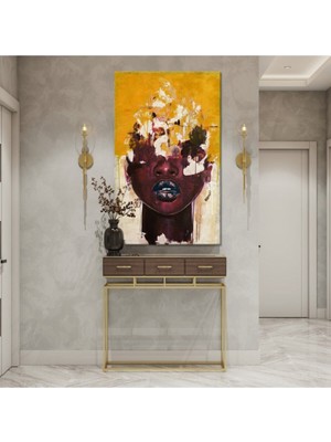 GülsenArt Insan Figürlü Modern Soyut Dikey Salon Için Büyük Hd Baskı Kanvas Duvar Tablosu