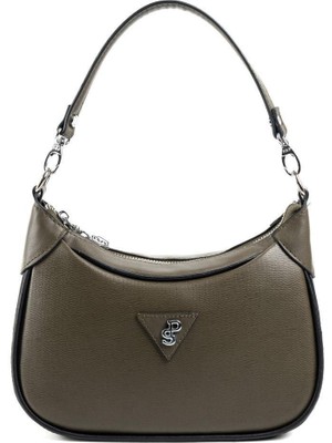 Silver & Polo Haki - Siyah SP1180 Kadın Omuz Çantası