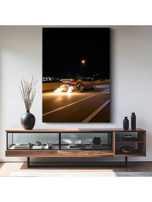 Nissan 370Z Spor Araba Egzoz Sistemi Kanvas Tablo Japon Otomotiv Sanatı Tablo