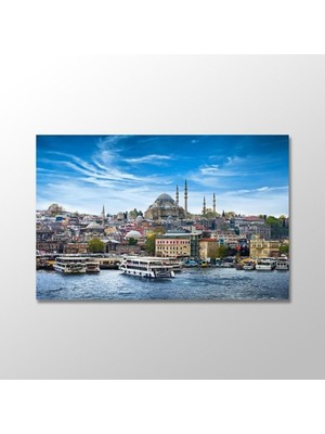 Istanbul Manzara Hd Dijital Baskı Yatay Kanvas Tablo Oturma Odası Salon Yemek Odası Dekor