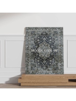 Hd Dijital Baskı Dikey Kanvas Tablo Never Give Up Vintage Temalı 117 Oturma Odası Dekoru