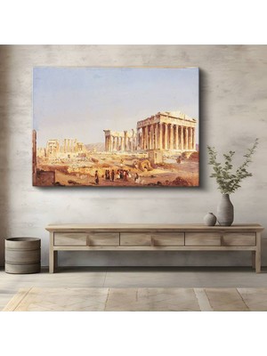 GülsenArt Sanchez-Coello Atina Akropol Antik Yapı Kanvas Tablo Duvar Tablosu Dekoratif Ressam Tablosu