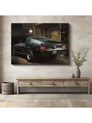 Ford Mustang Bullitt Efsanevi Kanvas Tablo Film Arabası Steve Mcqueen Tablo