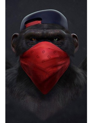 GülsenArt Dekoratif 3 Monkey Hd Baskı Kanvas Tablo Hd Dijital Baskı Dikey Kanvas Tablo 4214