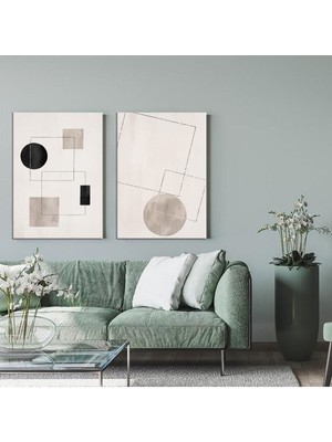 GülsenArt Soyut Temalı Dekoratif Hd Baskı Kanvas Tablo (2 Li Set Olarak Satılmaktadır)