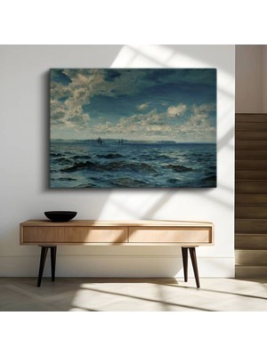 Claude Monet Açık Deniz Su Manzarası Kanvas Tablo Duvar Tablosu Dekoratif Ressam Tablosu