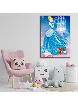 GülsenArt Külkedisi Cinderella Çocuk Odası Tabloları Hd Dijital Baskı Dikey Kanvas Tablo Dekoratif
