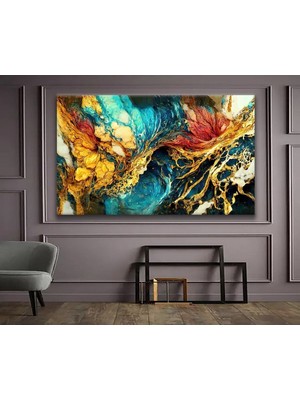 GülsenArt Soyut Tasarım Renklerin Tutkusu Hd Baskı Kanvas Tablo Hd Dijital Baskı Yatay Kanvas Tablo 412