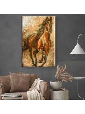 GülsenArt |şık At Tablosu 17 |çerçevesiz Hd Baskı Kanvas Tablo Hd Dijital Baskı Dikey Kanvas Tablo 12412