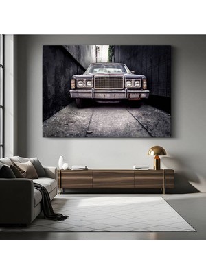 Ford Ltd Dar Sokak Kanvas Tablo Klasik Amerikan Sedan Detroit Tablo