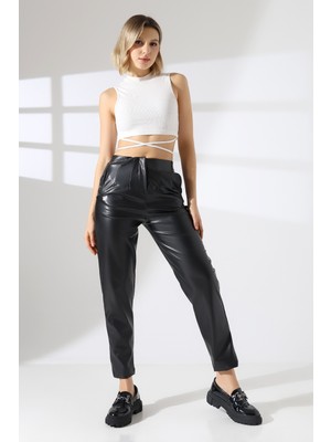 Lubiti Deri Pantolon/Havuç Paça Beli Pensli