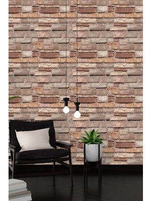 Dreamwall 3 Boyutlu En x Boy Tuğla Duvar Desenli Silinebilir Tekstil Duvar Kağıdı