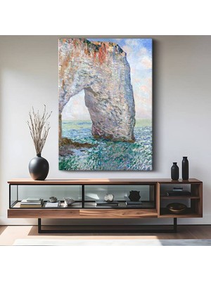 Claude Monet Étretat Kaya Kemeri Deniz Manzarası Kanvas Tablo Duvar Tablosu Dekoratif Ressam Tablosu