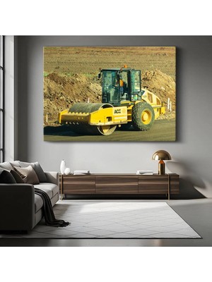 Ace Silindir Sarı Iş Kanvas Tablo Makinesi Yol Yapımı Asfalt Tablo