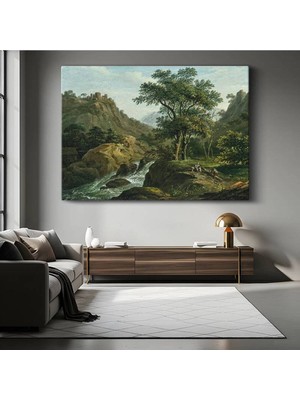 Claude Lorrain Pastoral Kırsal Peyzaj Resmi Kanvas Tablo Duvar Tablosu Dekoratif Ressam Tablosu