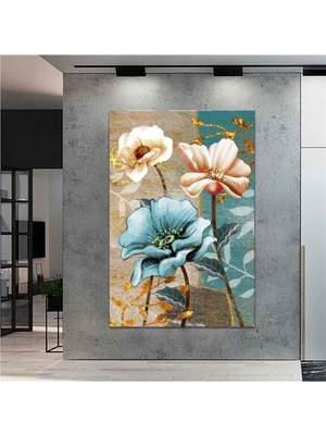 Extra Dev Boyut Baharın Çiçekleri Dikey Hd Dijital Baskı Kanvas Tablo Ofis Salon Dekoratif