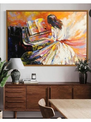 Yağlı Boya Görünümlü Boya Görünümlü Soyut Tablo Hd Dijital Baskı Yatay Kanvas Tablo 56324