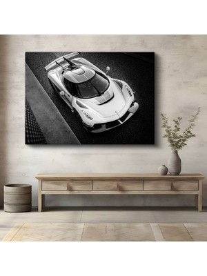 Koenigsegg Jesko Beyaz Hipercar Kanvas Tablo Isveç Mühendislik Harikası Tablo