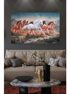 Hd Koşan Atlar Hd Baskı Kanvas Tablo Hd Dijital Baskı Yatay Kanvas TABLO512