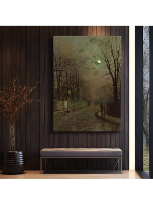 John Atkinson Grimshaw Romantik Mehtaplı Gece Kanvas Tablo Duvar Tablosu Dekoratif Ressam Tablosu