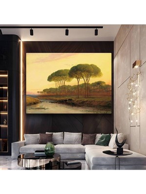 George Inness Toskana Çam Ormanı Italya Kanvas Tablo Duvar Tablosu Dekoratif Ressam Tablosu