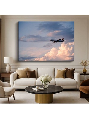 Airbus A320 Gökyüzü Yolcu Kanvas Tablo Uçağı Avrupa Havacılığı Tablo