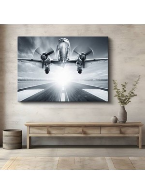 Dc-3 Uçak Kalkış Ikonik Kanvas Tablo Douglas Havacılık Tarihi Tablo