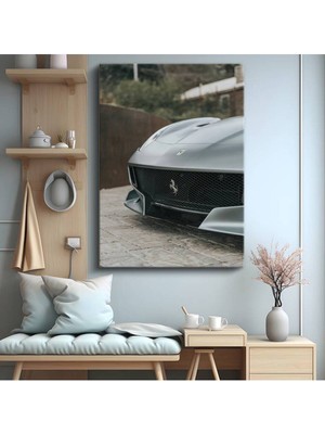 Ferrari Süper Otomobil Izgara Detayı Kanvas Tablo Italyan Spor Araba Sanatı Tablo