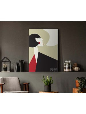 GülsenArt Modern Sigara Icen Kadın Dekoratif Hd Baskı Kanvas Tablo Hd Dijital Baskı Dikey Kanvas Tablo 643