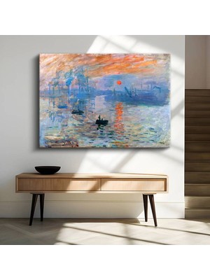 GülsenArt Claude Monet Izlenim Gün Doğumu Ünlü Sanat Kanvas Tablo Duvar Tablosu Dekoratif Ressam Tablosu