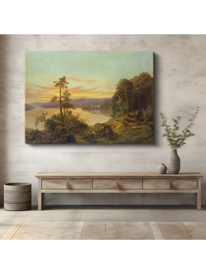 Albert Bierstadt Göl Doğa Manzarası Kanvas Tablo Duvar Tablosu Dekoratif Ressam Tablosu