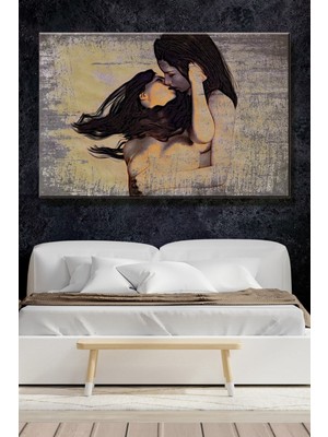 Yatak Odası Nü Nude Hd Dijital Baskı Yatay Kanvas Tablo Yatak Odası Salon Dekoratifi