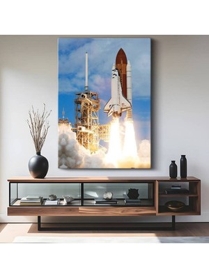 GülsenArt Space Shuttle Discovery Fırlatma Kanvas Tablo Nasa Uzay Programı Sanatı Tablo