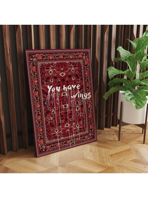 Hd Dijital Dekoratif Dikey Baskı Kanvas Tablo You Have Wings Yazılı 957