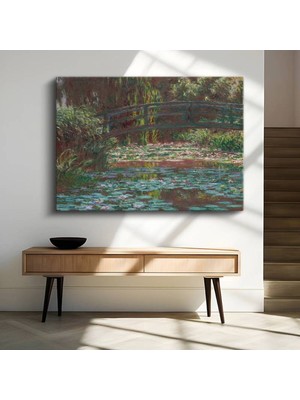 Claude Monet Nilüferler Japon Köprüsü Kanvas Tablo Duvar Tablosu Dekoratif Ressam Tablosu