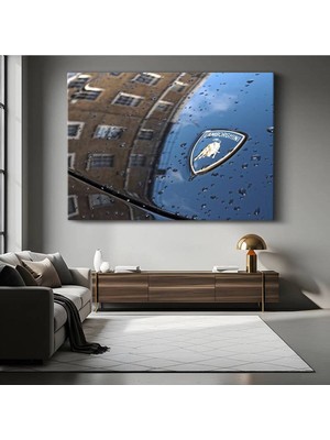Lamborghini Amblem Italyan Süper Kanvas Tablo Otomobil Logosu Boğa Tablo