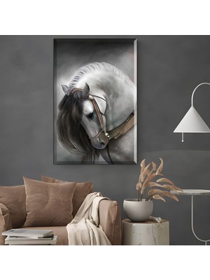 GülsenArt |şık At Tablosu 43 |çerçevesiz Hd Baskı Kanvas Tablo Hd Dijital Baskı Dikey Kanvas Tablo 4512