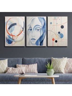 3'lü Set Kanvas Duvar Tablosu Canvas Tablo Boho Klasik Modern Eu 188