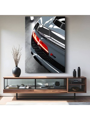 Audi R8 Süper Spor Araba Kanvas Tablo Alman Lüks Otomobil Quattro Teknolojisi Tablo