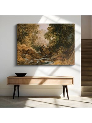 J.m.w. Turner Kayalık Dere Su Manzarası Kanvas Tablo Duvar Tablosu Dekoratif Ressam Tablosu