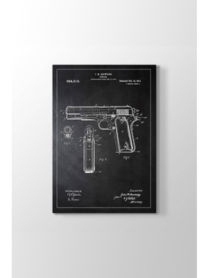 Browning Silah Patenti Tablosu Hd Dijital Baskı Dikey Kanvas TABLO123