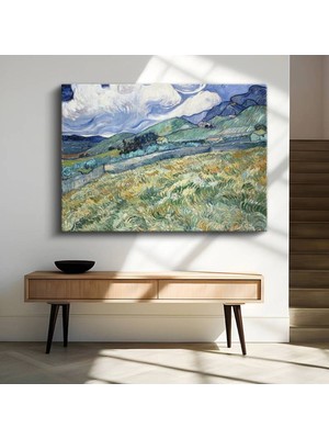 Vincent Van Gogh Buğday Tarlası Dağ Manzarası Kanvas Tablo Duvar Tablosu Dekoratif Ressam Tablosu