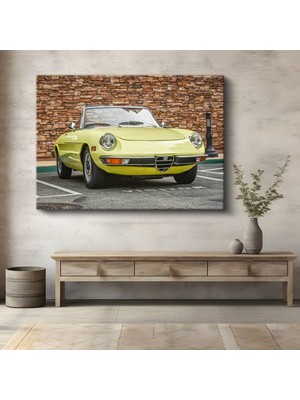Alfa Romeo Spider Italyan Kanvas Tablo Milano Klasik Cabrio Otomobil Tablo