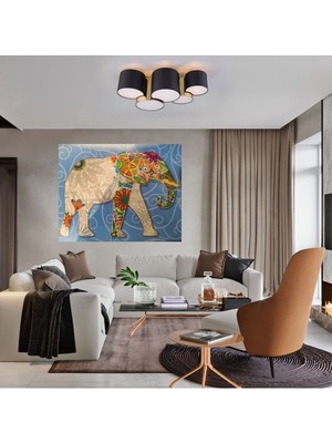 Soyut Modern Hint Desenli Renkl Fil Duvar Hd Baskı Yatay Kanvas Tablo Tablosu 002