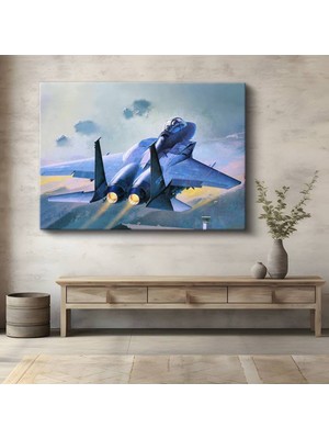 F-15 Eagle Gökyüzü Hakimi Kanvas Tablo Amerikan Savaş Uçağı Tablo